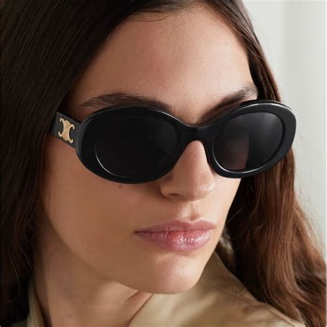 celine triomphe oval|CELINE Triomphe Oval Sunglasses, 52mm .